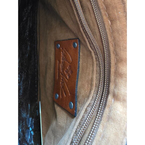 Patricia Nash Navelli Leather Tote Wristlet Set Brown & Turquoise Tooled Leather - Picture 15 of 16